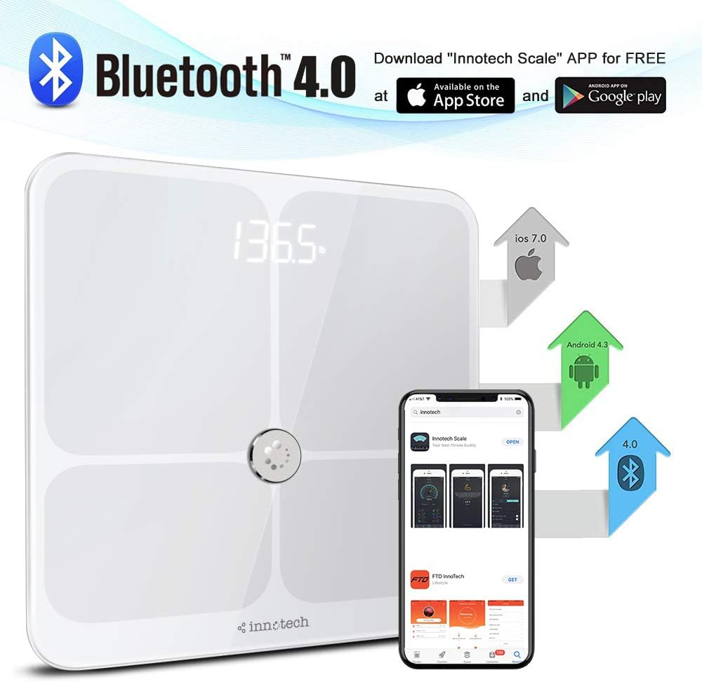 Smart Body Fat Scale Bluetooth Digital BMI Bathroom Weight Scales Pack of 2 K119381