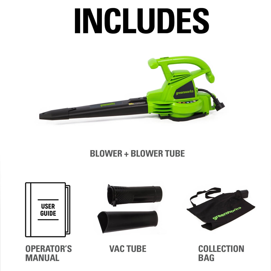 12 Amp 375 CFM Corded Electric Leaf Blower/Mulcher/Vacuum G7802
