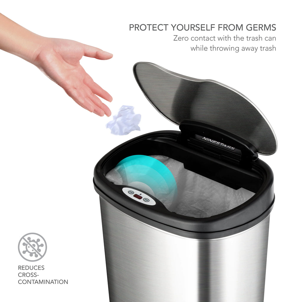 13.2 Gallon Stainless Steel Motion Sensor Trash Can F5505