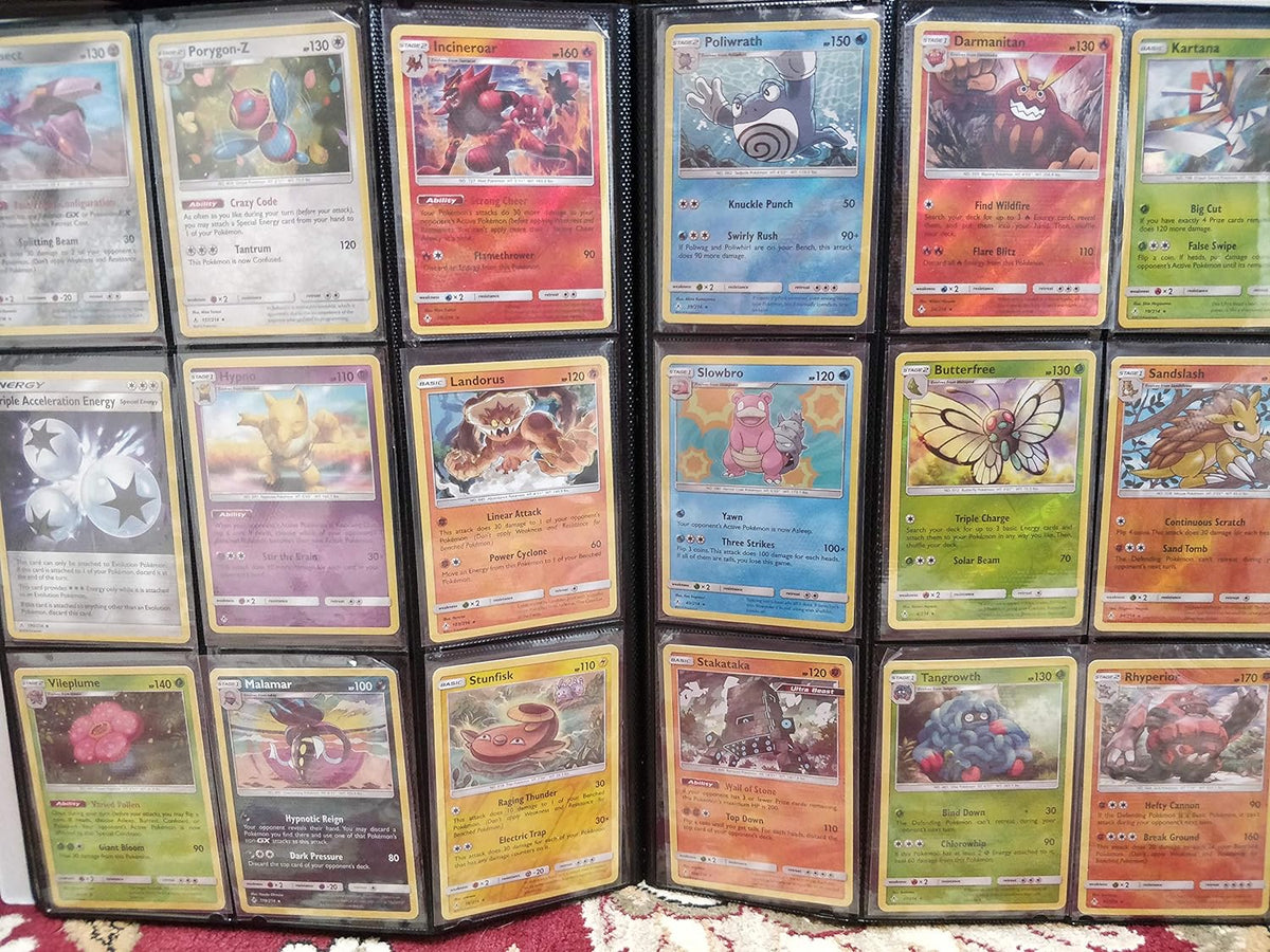 100+ Rainbow Rare Cards Binder Collection with 5 Foils L860