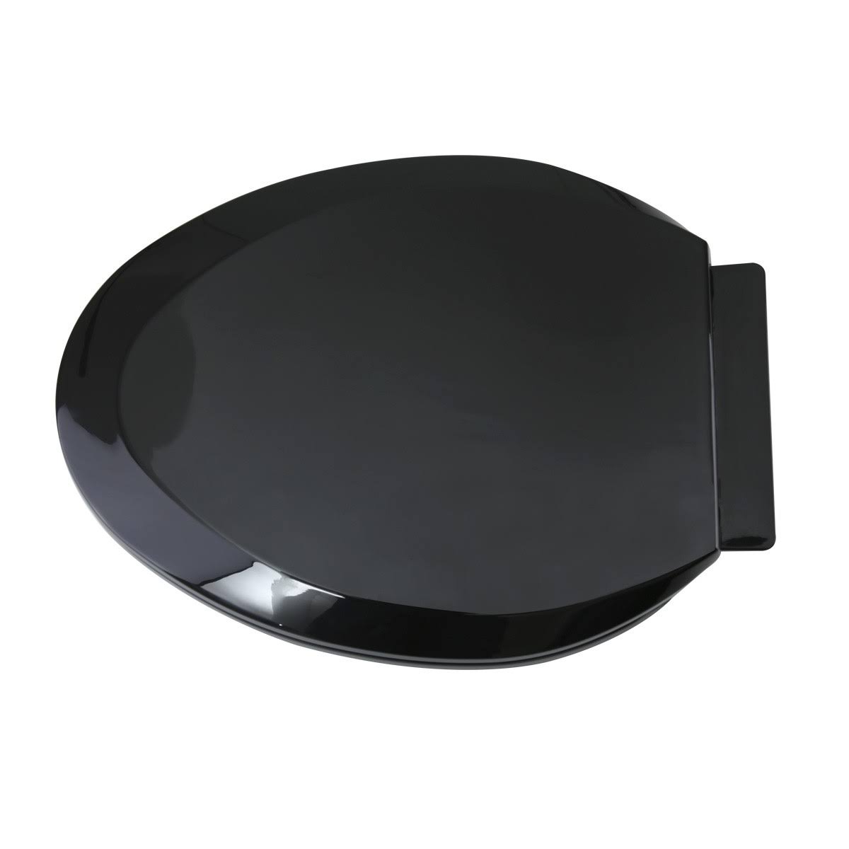 2 No Slam Easy Close Black Plastic Elongated Toilet Seat U8360