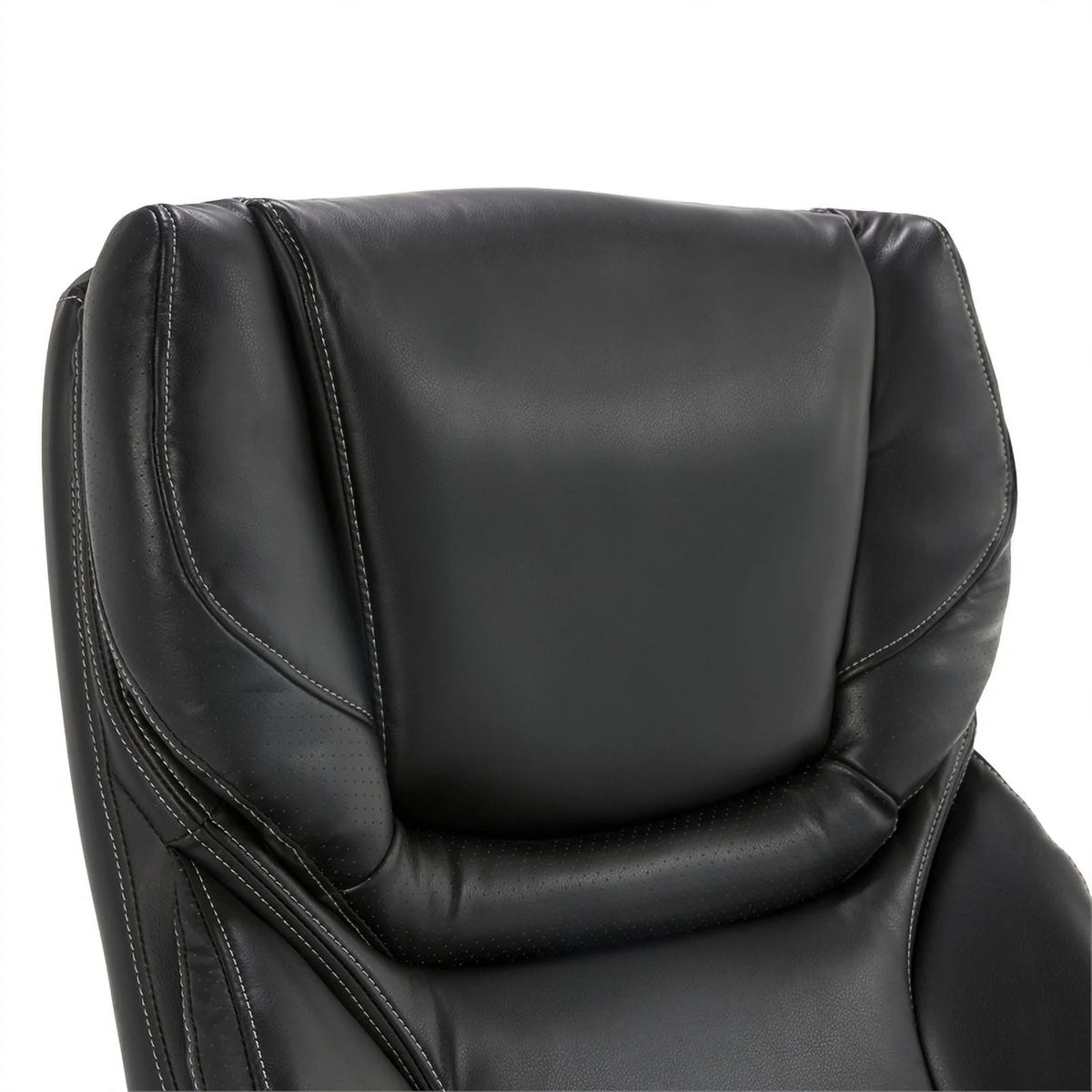 Big and Tall Executive Office Chair with Wood Accents Black O629