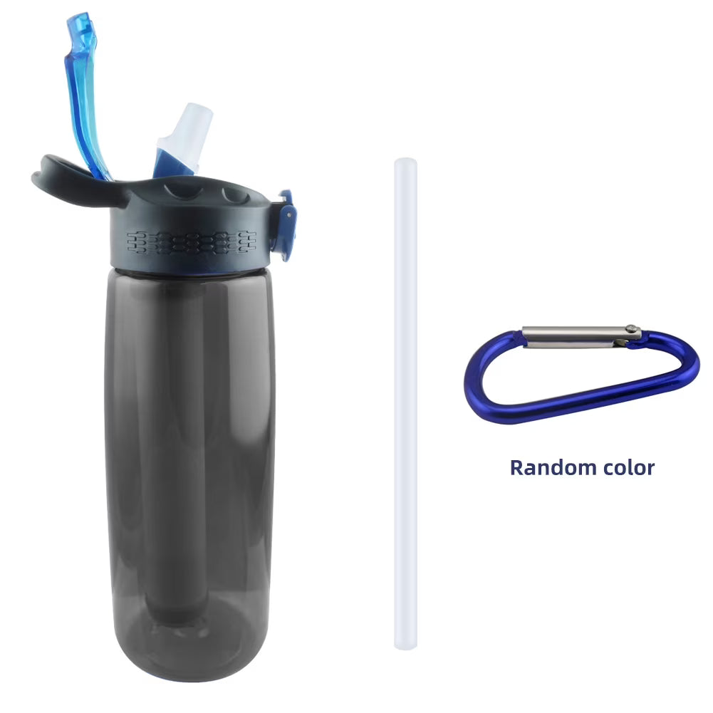 Black Tritan Water Bottle with Filter and Lockable Lid U954