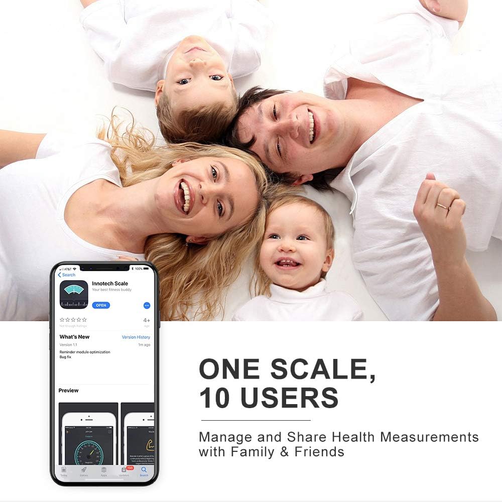 Smart Body Fat Scale Bluetooth Digital BMI Bathroom Weight Scales Pack of 2 K119381