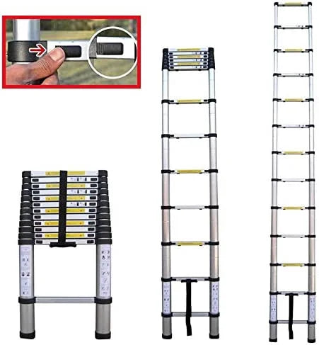 Aluminum Telescoping Extension Ladder 12.5ft 330lb Capacity T8875