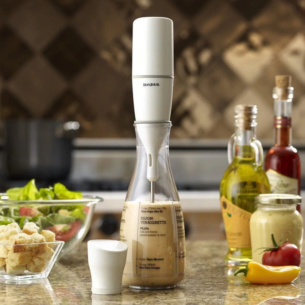 Plastic Salad Dressing Carafe and Handheld Mixer, 12 oz E191644