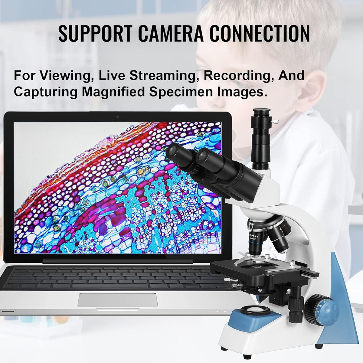 Trinocular Compound Microscope 40X-2500X LED H930849