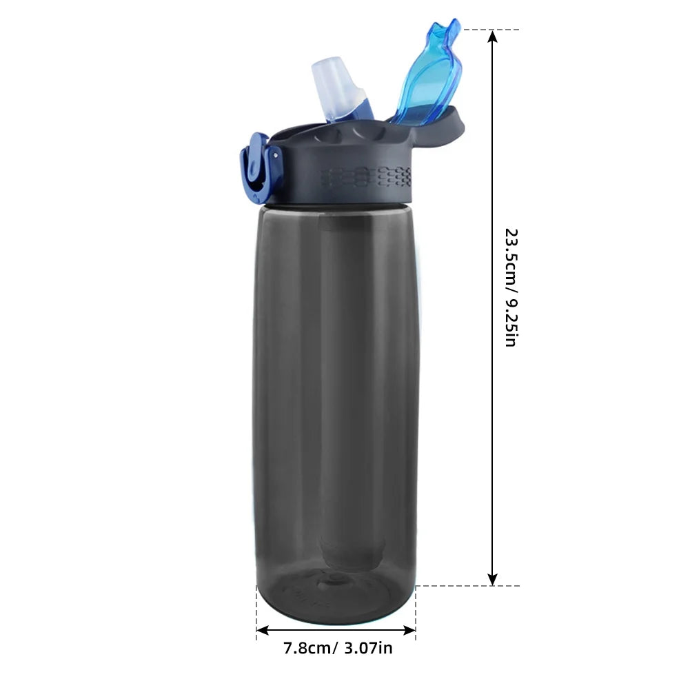 Black Tritan Water Bottle with Filter and Lockable Lid U954