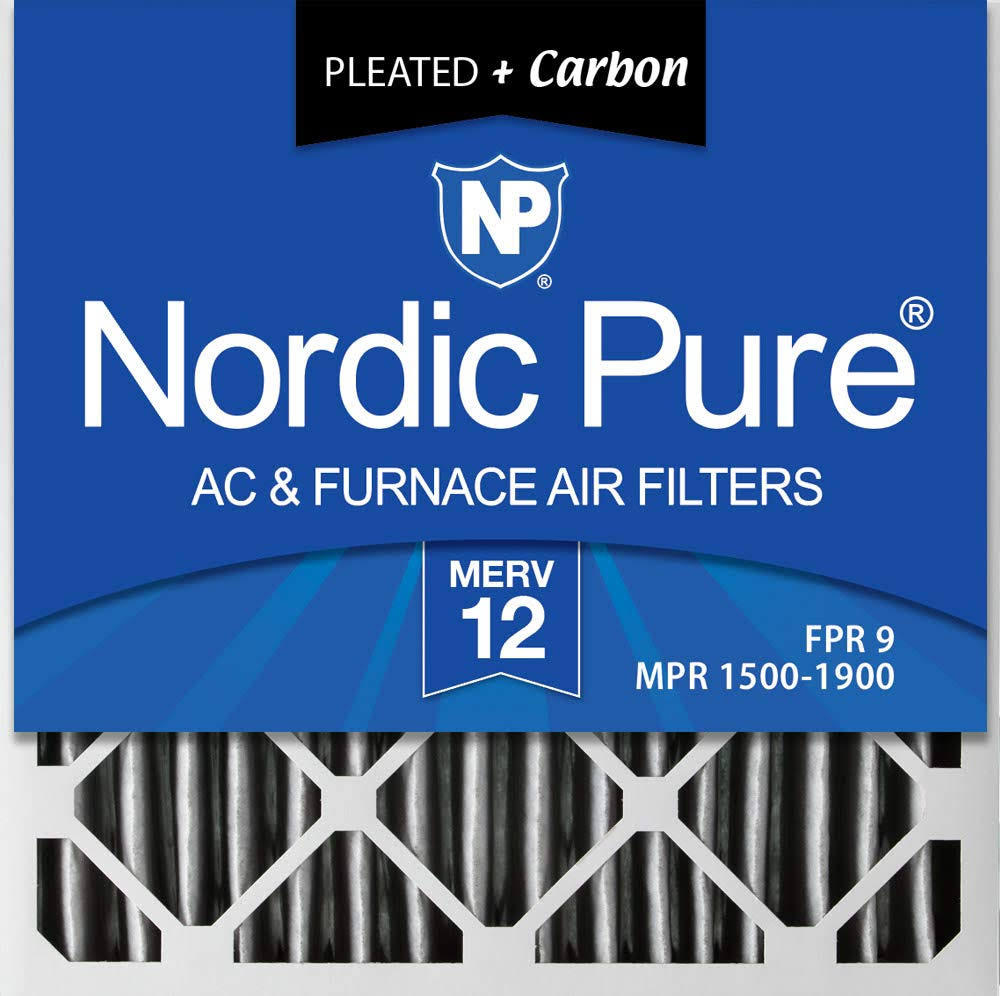 20x20x4 MERV 12 Pleated Carbon Air Filters 2 Pack Z999360