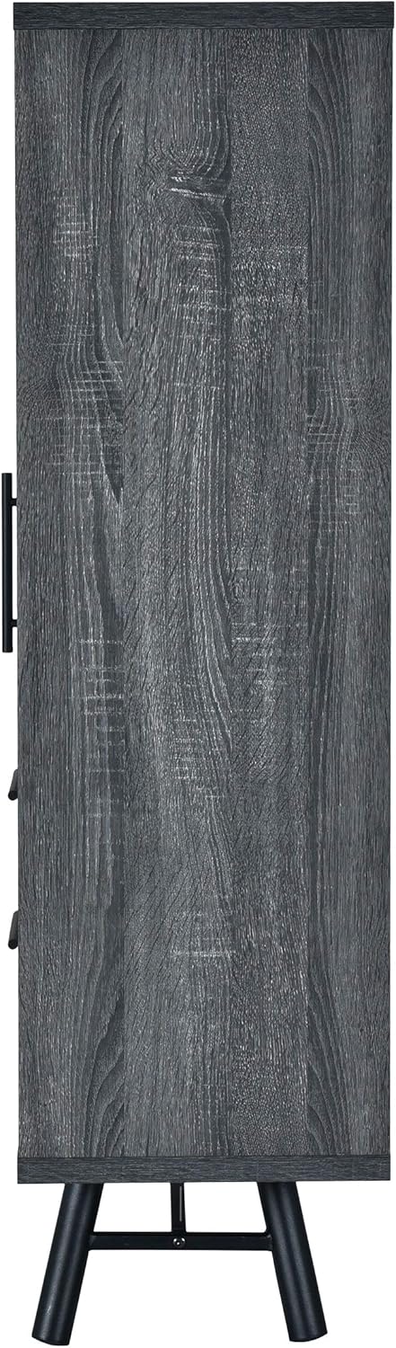 Sonoma Oak Gray Oak Black 6 Shelf Cabinet E91124