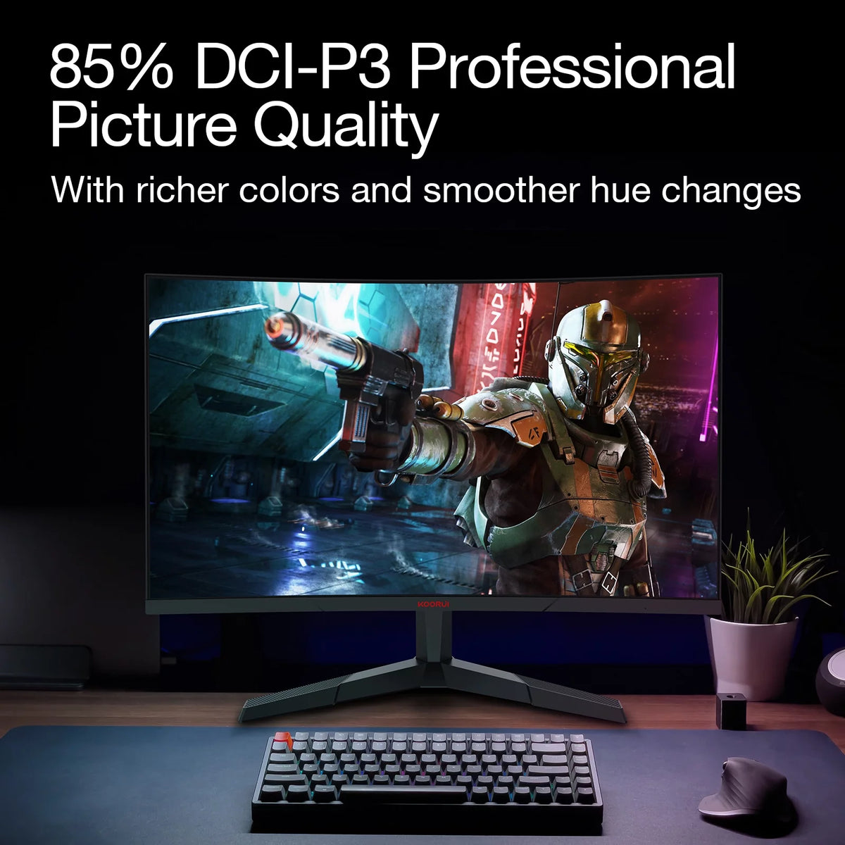 27 inch 2K QHD 144Hz 1ms Curved Gaming Monitor, Black S1312