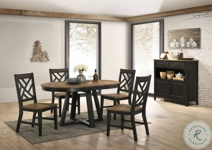 Brushed Brown Pecan Round Dining Table F850