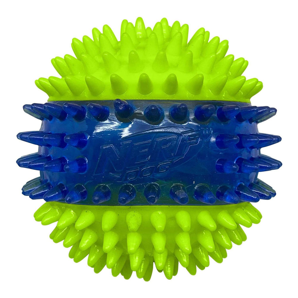 Translucent TPR 3-Part Spike LED & Squeak Ball Dog Toy J586