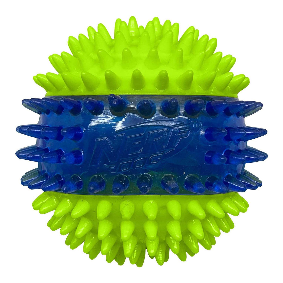 Translucent TPR 3-Part Spike LED & Squeak Ball Dog Toy J586