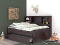 Full Bookcase Daybed with 3 Drawers & Trundle Espresso J61990