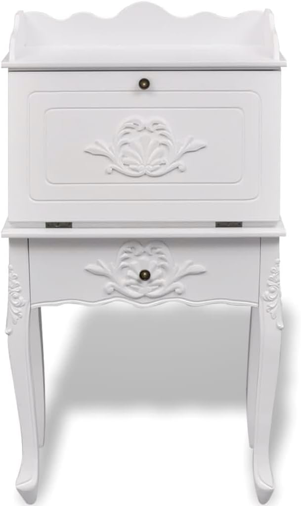 White Antique Secretary Desk O302