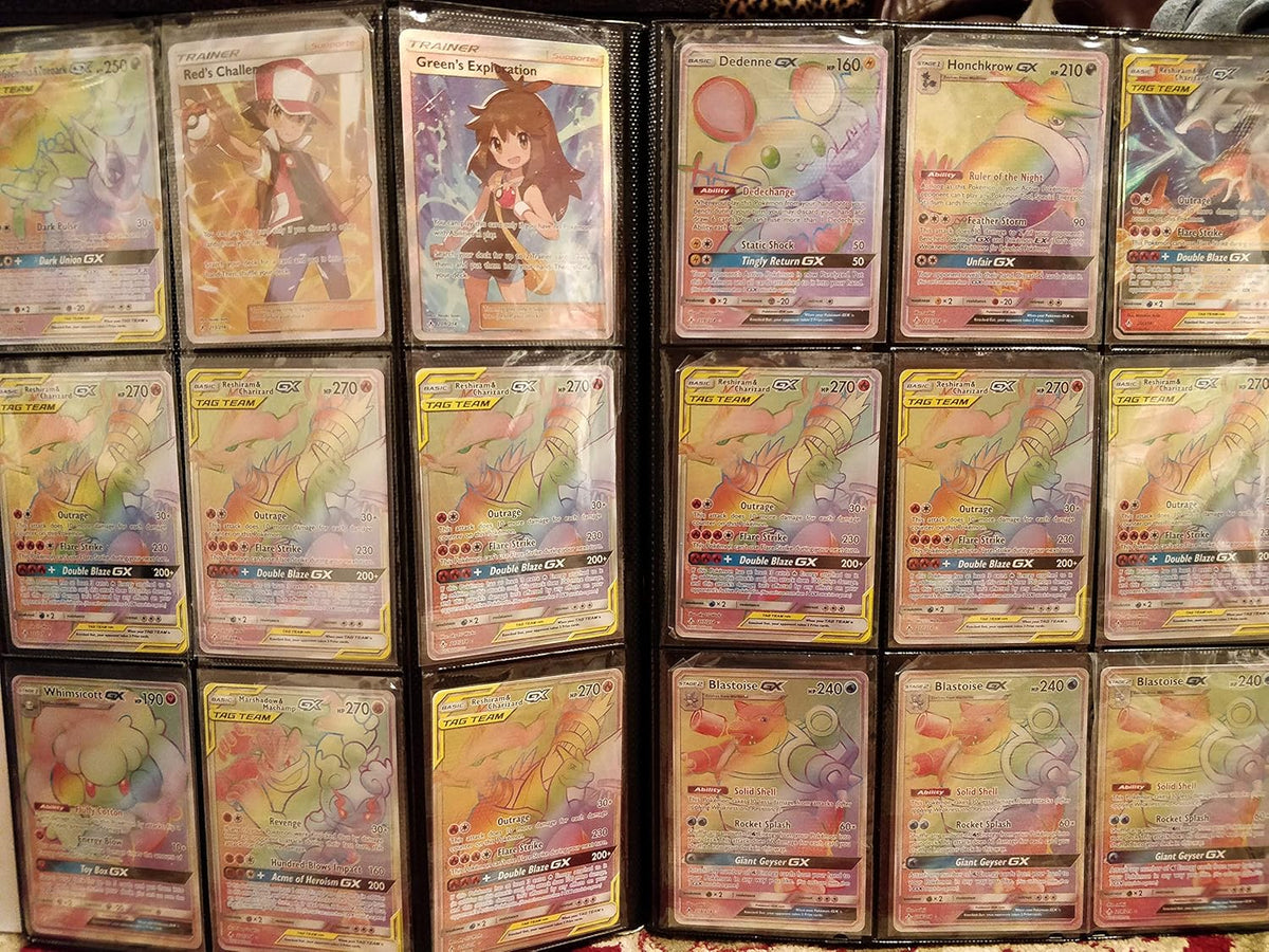 100+ Rainbow Rare Cards Binder Collection with 5 Foils L860