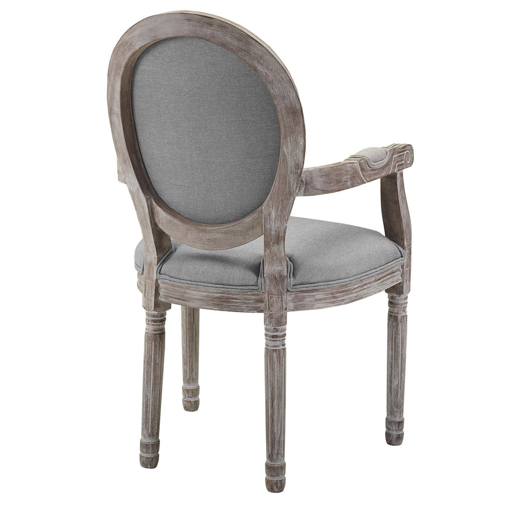 Light Gray Upholstered Fabric Dining Armchair W566