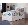 White Twin Bed Footboard with Drawer W6507