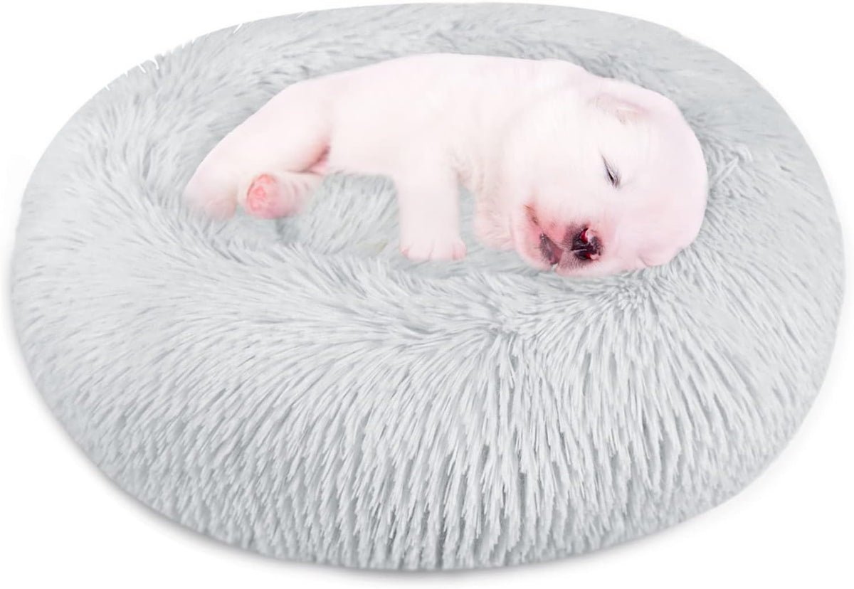 Beige Machine Washable Donut Pet Bed N475