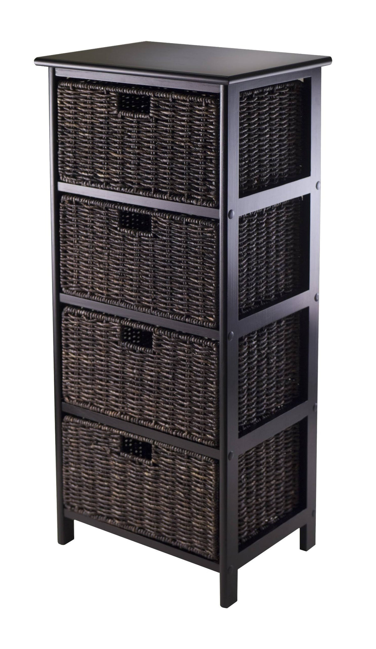 Black Storage Rack with 4 Foldable Baskets E88693