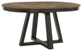 Brushed Brown Pecan Round Dining Table F850
