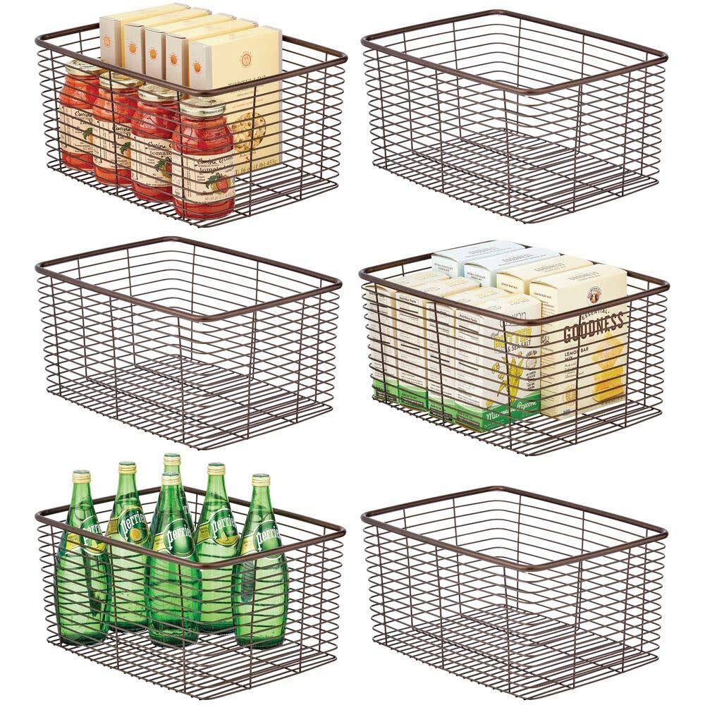Metal Wire Kitchen Pantry Storage Organizer Bin M365