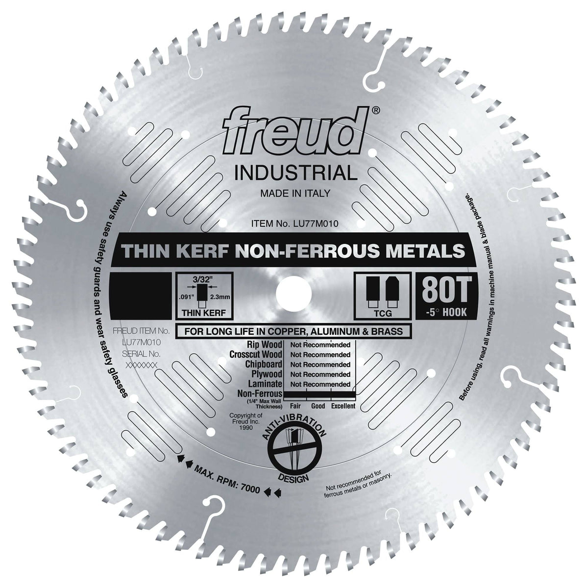 8x22 Thin Kerf Non-Ferrous Metal Saw Blade U2400