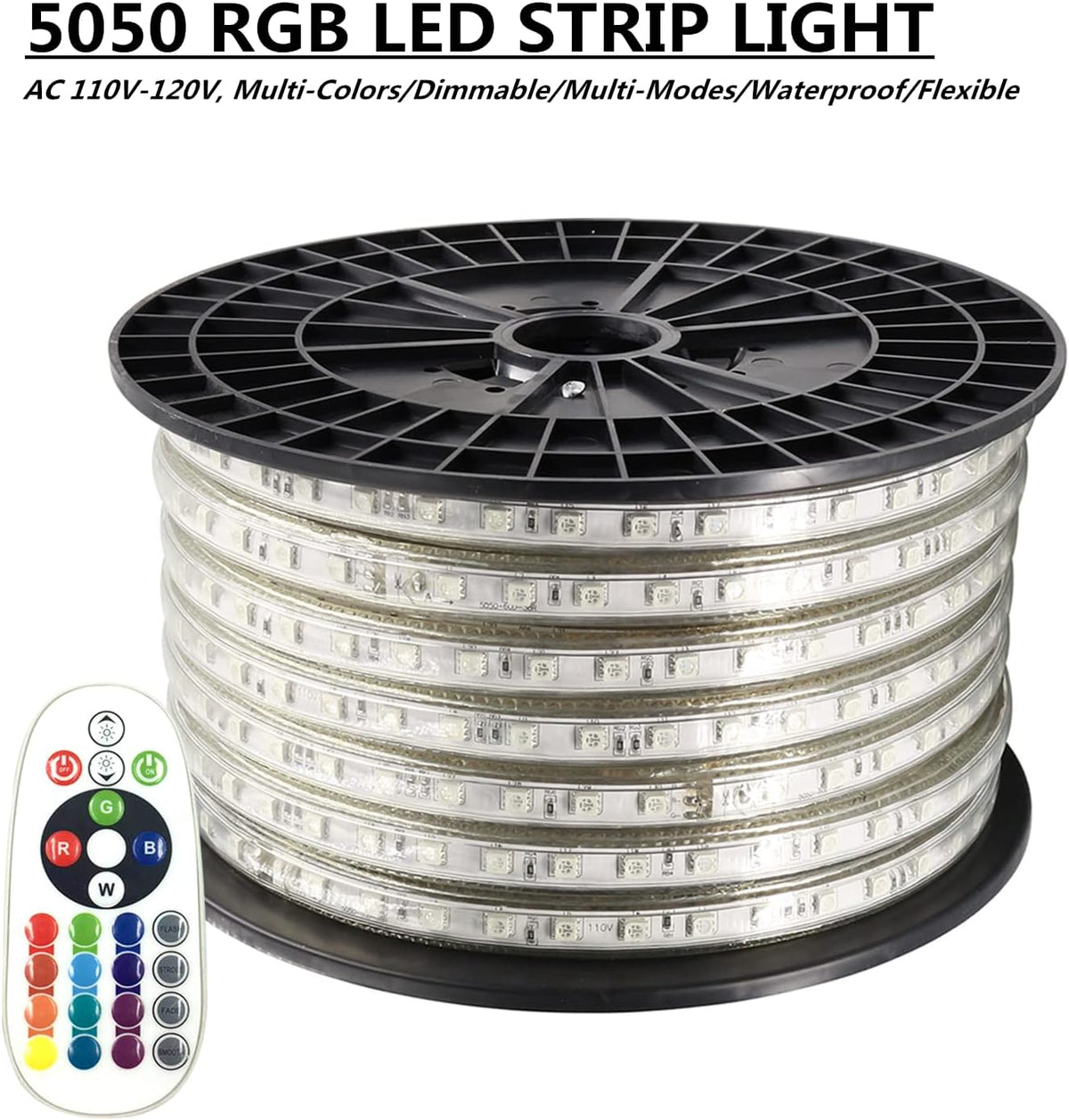RGB LED Strip Lights with Remote (131.2ft/40m) F174