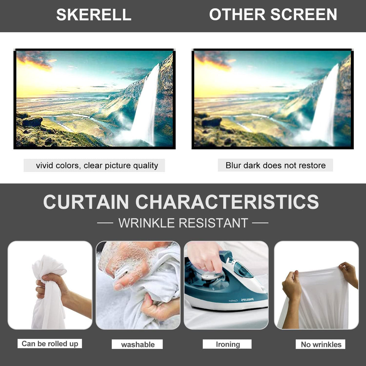 80 inch Portable Projector Screen with Stand and Carry Bag P33042