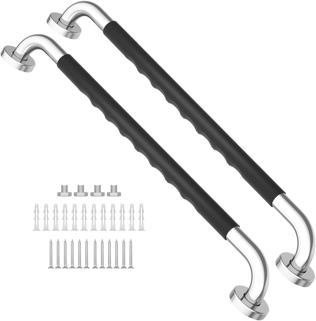 2 Pack 24 Inch Black Stainless Steel Shower Grab Bar T2801