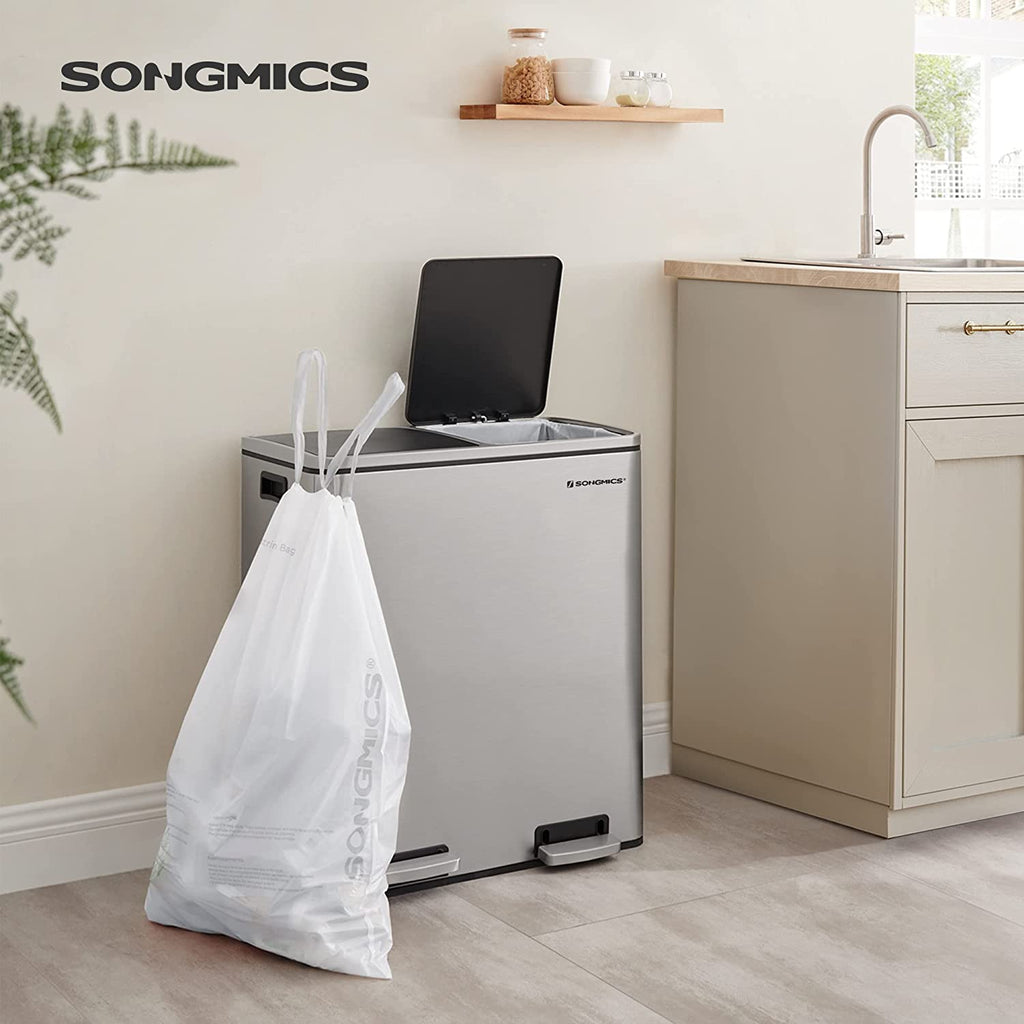 8.5 Gal White Drawstring Trash Bags H616394