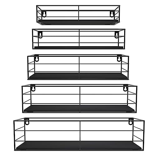 Black Floating Shelves Set of 5 P4727
