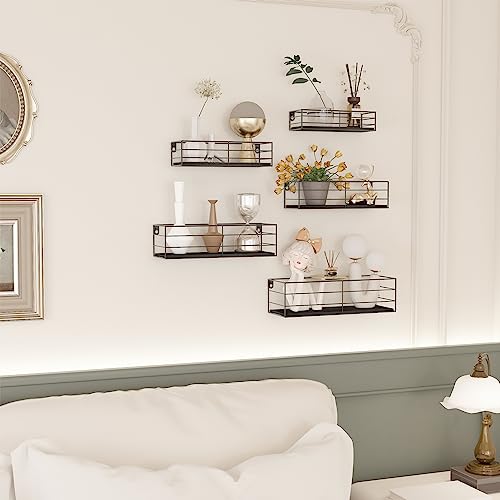 Black Floating Shelves Set of 5 P4727