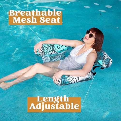 Inflatable Pool Lounge Chair with Plant Pattern F4887