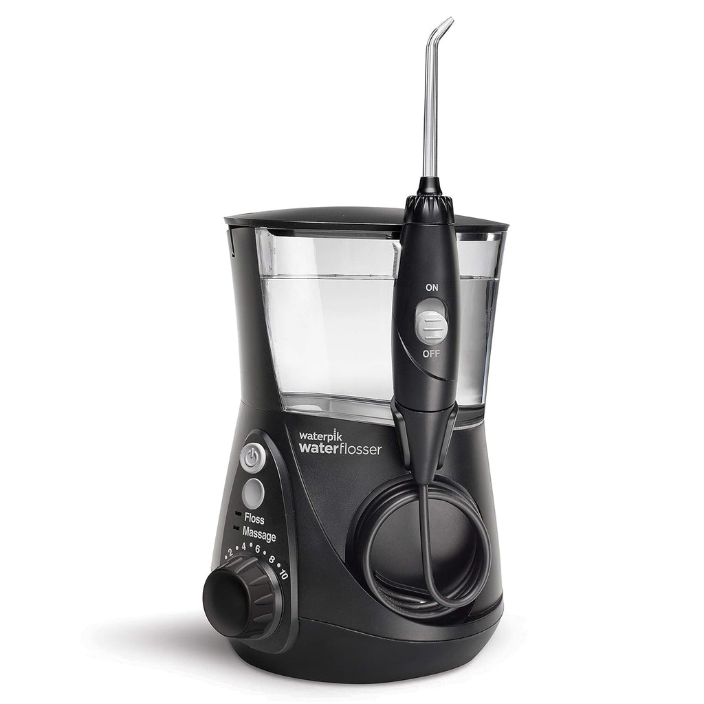 Black Electric Water Flosser with 10 Settings, 7 Tips, Pack of 2 T692