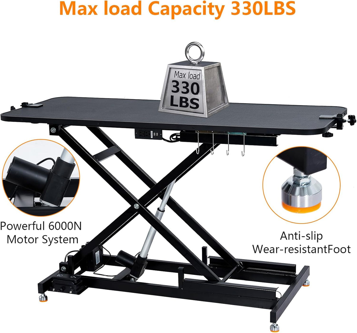 60" Hydraulic Pet Grooming Table Heavy Duty Max Load 350Lbs U187
