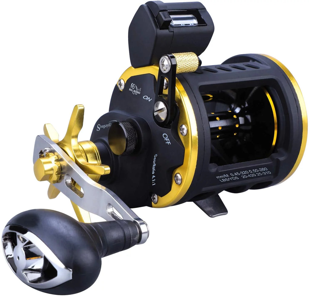 Line Counter Fishing Reel Conventional Level Wind Trolling Reel K50100