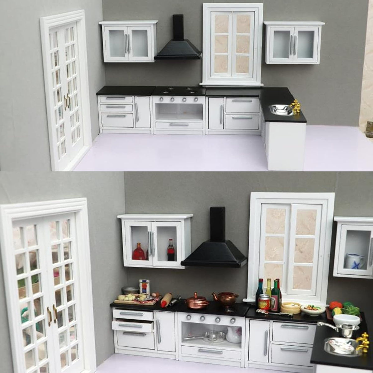1:12 Mini Dollhouse Kitchen Cabinet Set E56692