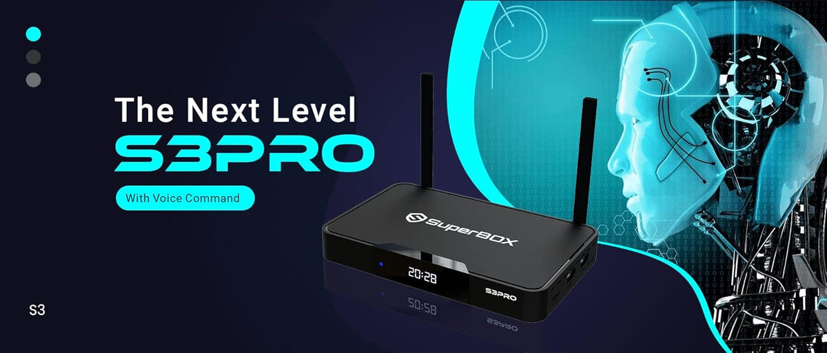 SuperBox S3 Pro with Voice Remote, Backlit Mini Keyboard & 8K HDMI Cable J2980