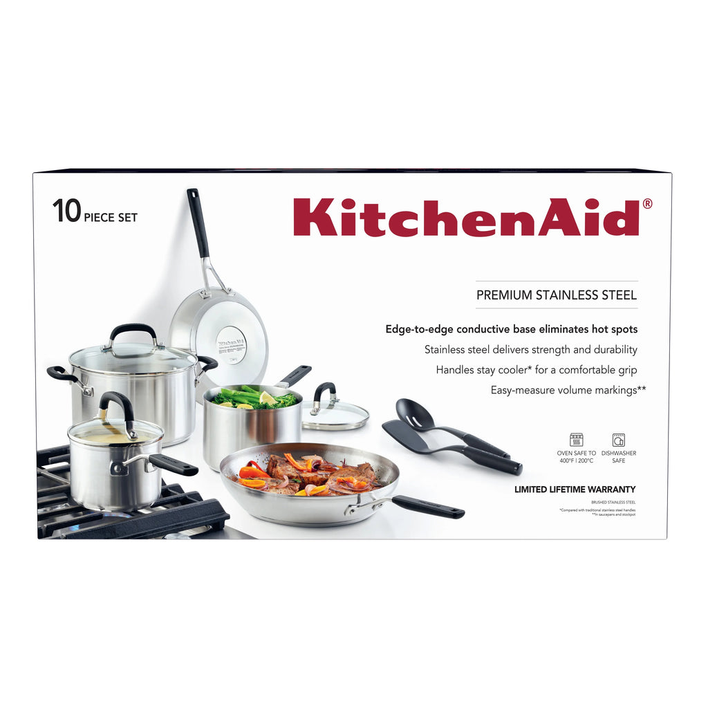 Stainless Steel 10 Piece Pots and Pans Set U6592