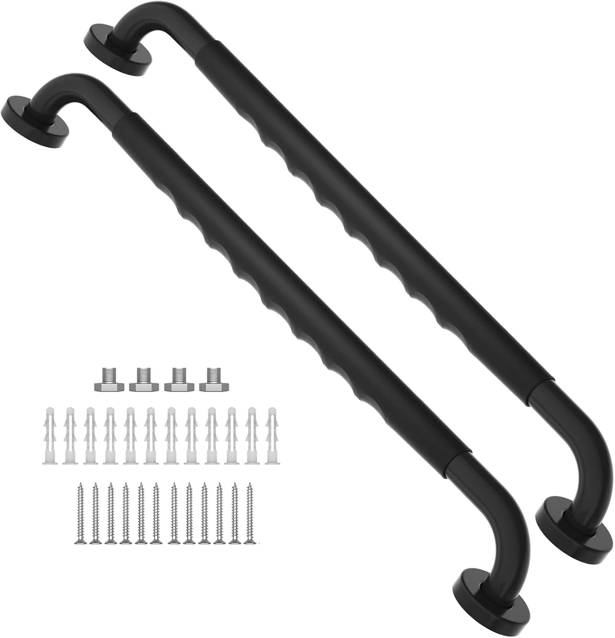 2 Pack 24 Inch Black Stainless Steel Shower Grab Bar T2801