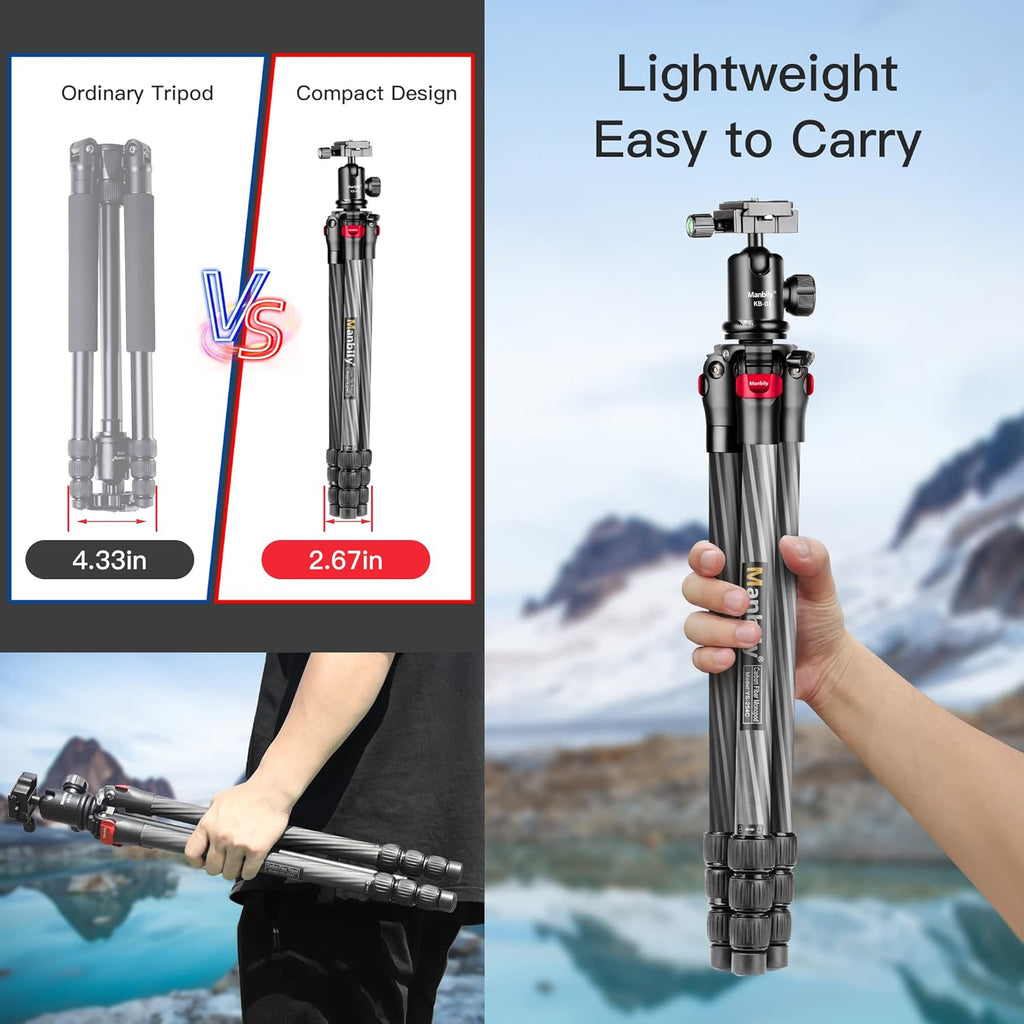 63 Carbon Fiber DSLR Camera Tripod Monopod Kit T952805