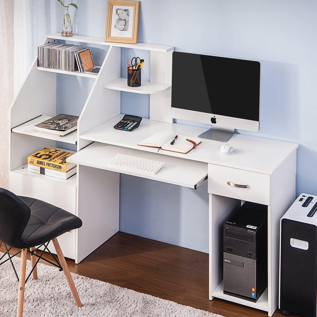 Computer Desk with Cabinet and Keyboard Tray X8992