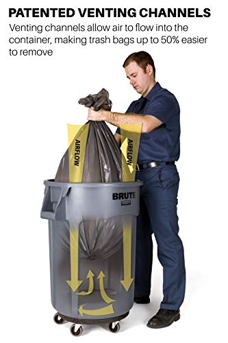 32-Gallon Black Heavy-Duty Round Trash Can A597