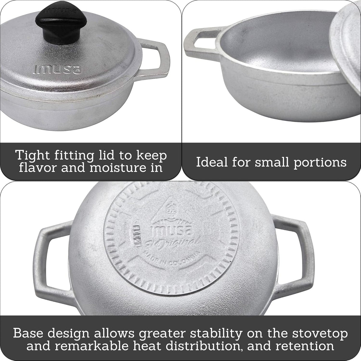 0.5Qt Mini Cast Aluminum Caldero Set with Lid W543