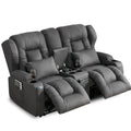 65" Manual Reclining Loveseat Sofa with Console and Cup Holders H242