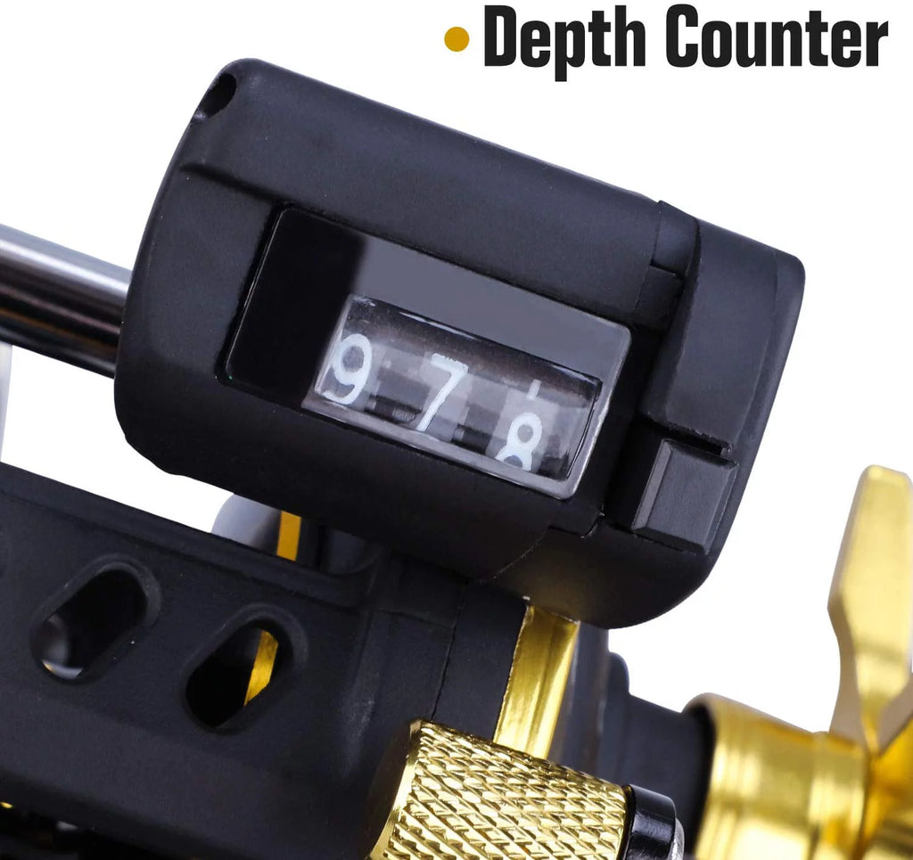 Line Counter Fishing Reel Conventional Level Wind Trolling Reel K50100