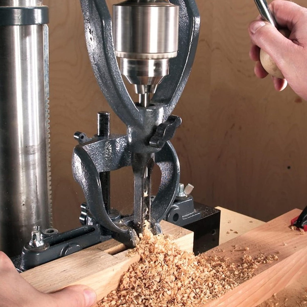 Bench Drill Locator Set, Square Hole Chisel Drilling Machine Woodworking Mortiser Location Tool, Mortising Attachment Kit I713089
