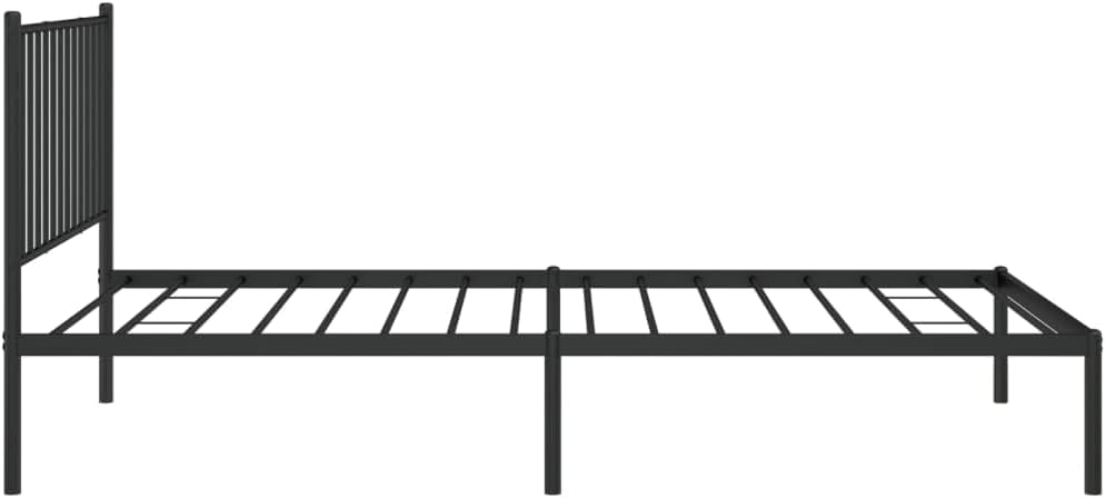Black Metal Bed Frame with Headboard 39.4"x78.7" R262767